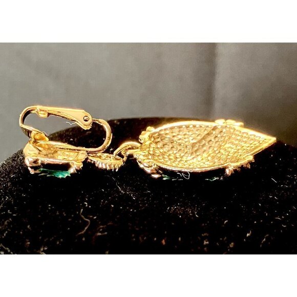 VTG Chunky Gold Rope Enamel Doorknocker Earrings - Runway Designer Gripoix - Picture 3 of 3